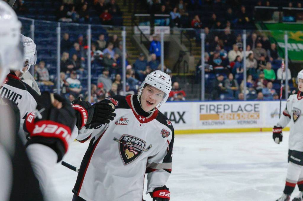 Vancouver Giants Tobias Tomik scored the overtime winner in a 4-3 victory over the Kelowna Rockets (Steve Dunsmoor/Special to Langley Advance Times)