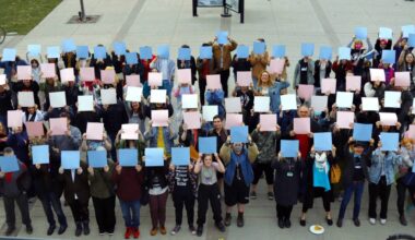 A Trans Flag Flashmob on Trans Day of Visibility on March 31, 2023. (Submitted)