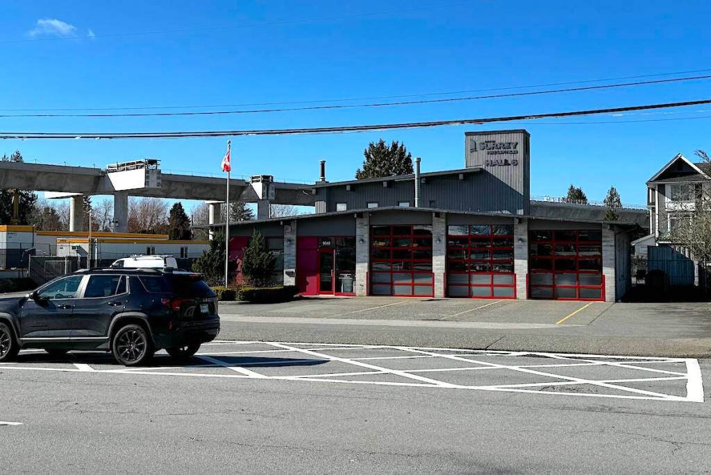 The current Surrey fire hall #6 on 152 Street, north of Fraser Highway, on March 5, 2026. (Tom Zillich/Surrey Now-Leader photo)