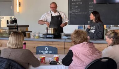 Chef Jeremy Luypen and Nutritionist Megan Pope leading Nourish and Thrive in West Kelowna on March 9, 2026. (Brittany Webster/Black Press)