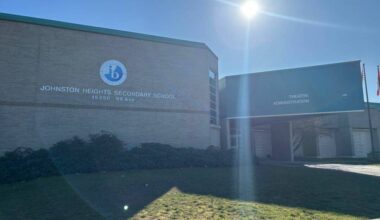 A Grade 10 student at Johnston Heights Secondary was not allowed to bring in his replica portion of his career project because of school district policy.