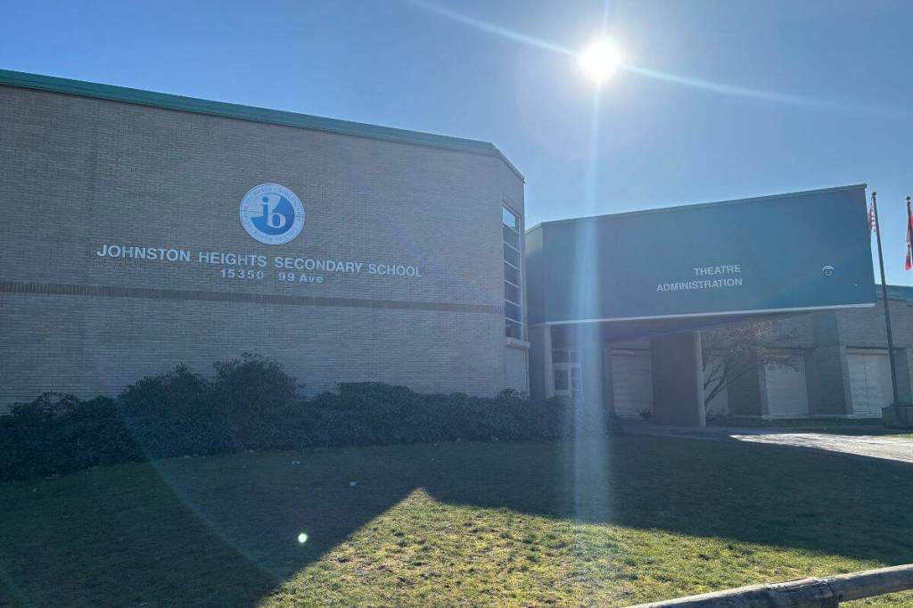 A Grade 10 student at Johnston Heights Secondary was not allowed to bring in his replica portion of his career project because of school district policy.