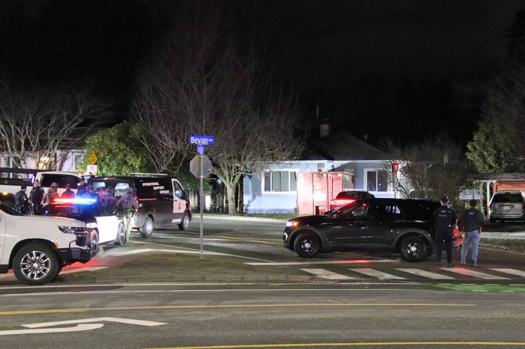 Abbotsford police say several individuals barricaded themselves inside a home connected to a shooting on Monday night (March 9), leading to the deployment of the Emergency Response Team.  (Contributed to Black Press Media)