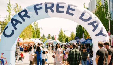 Inflatable archway at Car Free Day Surrey community festival in Newton. (Contributed/Newton BIA)