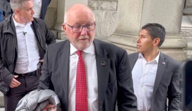U.S. Ambassador Pete Hoekstra leaving a meeting with Premier David Eby on Tuesday, March 10, 2026. (Mark Page/Black Press Media)