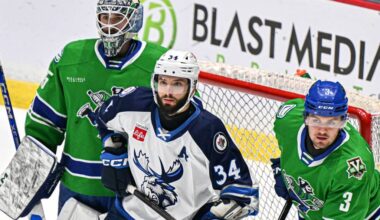 Abbotsford Canucks goalie Ty Young recorded his third straight win over the Manitoba Moose on Wednesday (March 11). (Abbotsford Canucks photo)