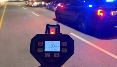 Surrey Police Service is reminding drivers to slow down after 25 people were charged with excessive speeding in just a four-day period. (SPS photo/Contributed to Peace Arch News)