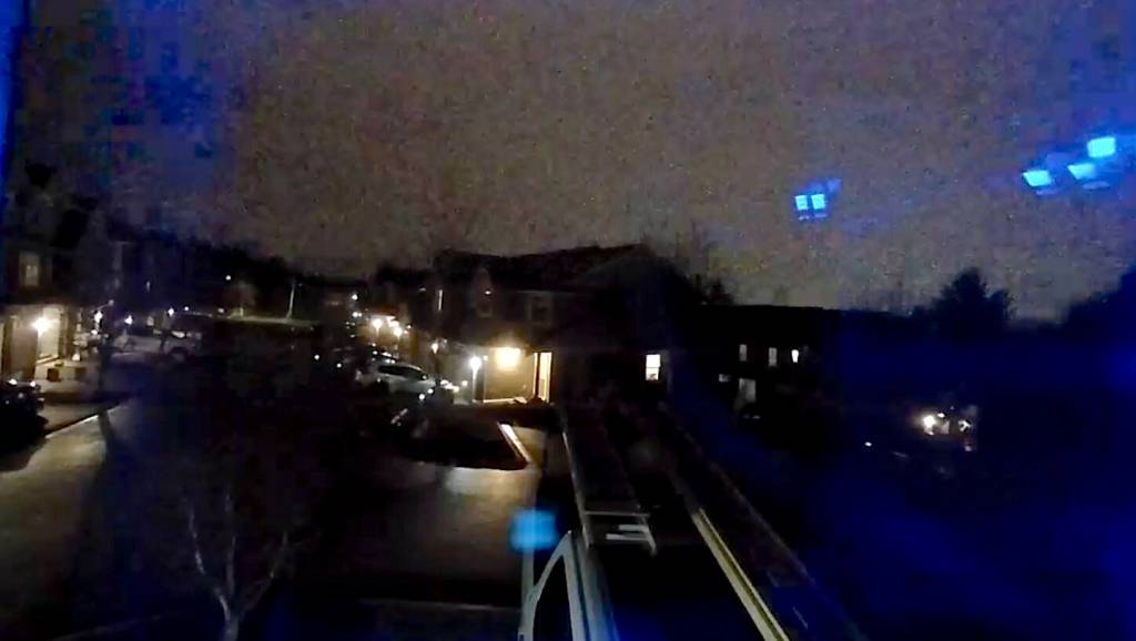 A security camera in Chilliwack caught the moment the night sky lit up Tuesday, followed by a boom. (Special to Langley Advance Times)