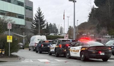 A large police presence was at Abbotsford Regional Hospital on Monday afternoon (March 16) following reports of a weapon. (Abbotsford Police photo)