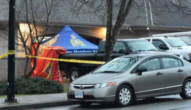 Police are at the scene in the 23700 block of 110th Avenue in Maple Ridge where a woman&rsquo;s scream was heard by neighbours. (Neil Corbett/The News)