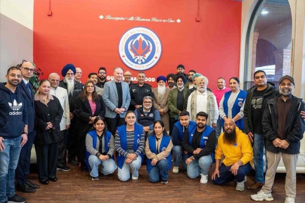 On Wednesday, March 18, 2026, Delta Mayor George Harvie, Delta MP Jill McKnight, Coun. Jessie Dosanjh, DPD Chief Harj Sidhu, Guru Nanak Food Bank founder and president Narinder Singh Walia, GNFB board members, community leaders and volunteers came together for an open house and closing ceremony to mark the North Delta facility&rsquo;s last day of operations before a planned move to Surrey&rsquo;s Newton neighbourhood. (Guru Nanak Food Bank/submitted photo)