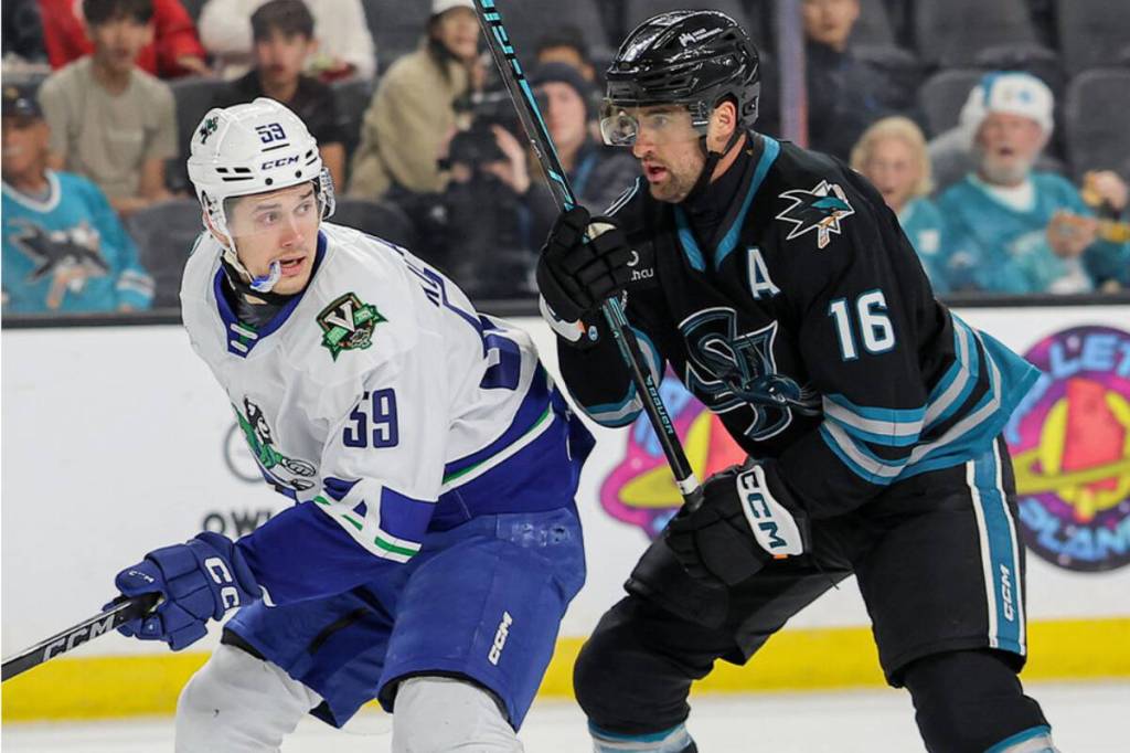 Kirill Kudryavtsev and the Abbotsford Canucks were eliminated from the AHL playoffs after a 4-2 loss to the San Jose Barracuda on Sunday (March 22). (Abbotsford Canucks photo)