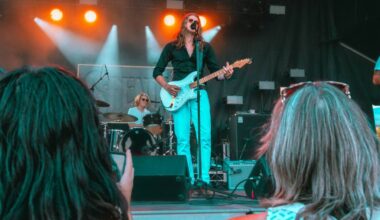 Spencer Tomlinson, lead singer and guitarist for Vancouver rock &lsquo;n&rsquo; roll band Spendo, performs live with his five-piece group. (Photo courtesy Bradley Lambert)