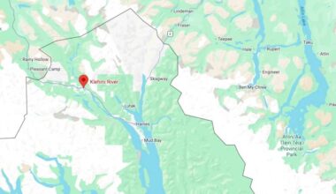 The Klehini River, Pleasant Camp area where the avalanche took place. (Google Maps)