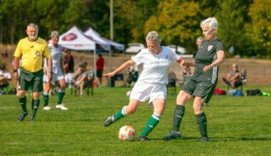 Soccer players at the 2025 55+ BC Games in Nanaimo. (flickr.com/people/bcsg)