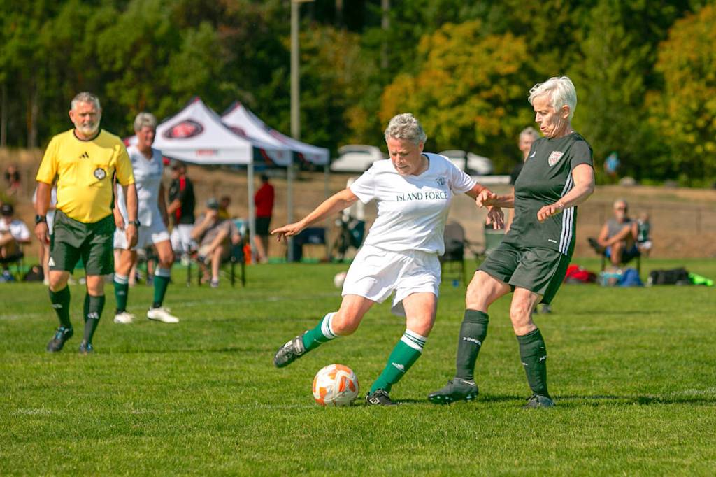 Soccer players at the 2025 55+ BC Games in Nanaimo. (flickr.com/people/bcsg)