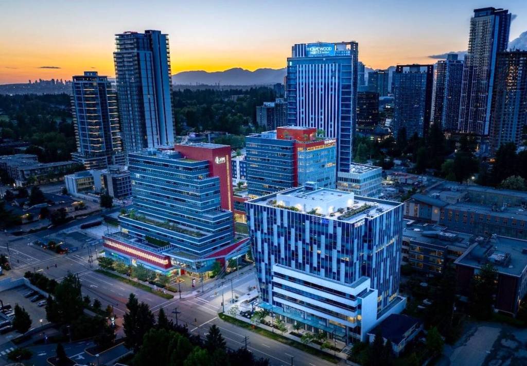Exterior view of the new Homewood Suites by Hilton hotel in the City Centre 4 tower of Surrey&rsquo;s Health and Technology District, northeast of 96 Avenue and King George Boulevard. (Contributed)