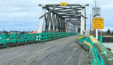 Westham Island Bridge in Delta was closed to vehicle traffic for several months after &ldquo;an incident involving a marine vessel&rdquo; on Jan. 20. (TransLink photo)