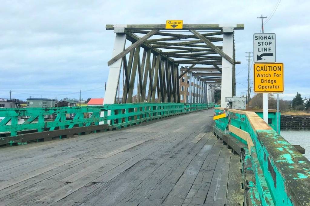 Westham Island Bridge in Delta was closed to vehicle traffic for several months after &ldquo;an incident involving a marine vessel&rdquo; on Jan. 20. (TransLink photo)