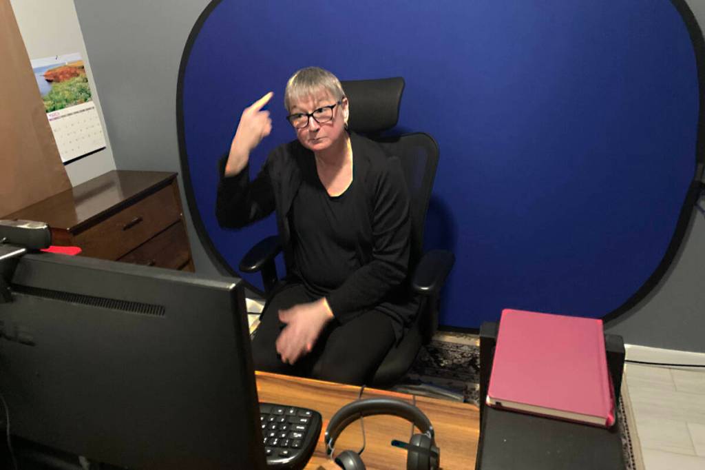 Tracy Hetman translates &ldquo;what for&rdquo; to a deaf person as a sign language translator, an interest she&rsquo;s had since first seeing the language at six years old. (Submitted photo)