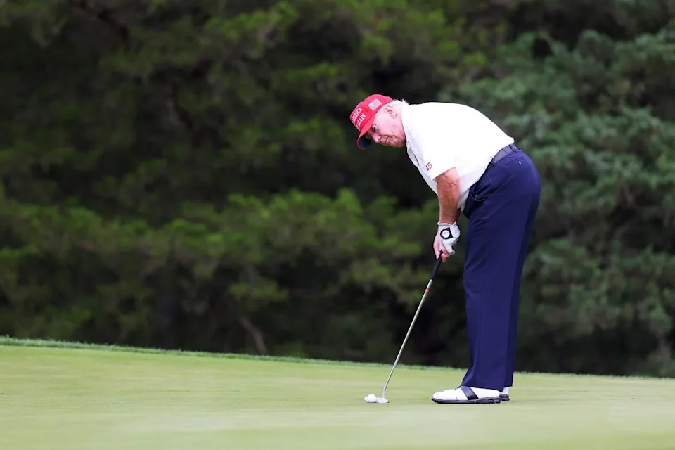 President Donald Trump golfing at the Trump National Golf Club in Bedminster, New Jersey (Getty Images)