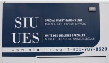 The logo of the Ontario Special Investigations Unit is pictured in Toronto on Friday, April 12, 2024. THE CANADIAN PRESS/Arlyn McAdorey