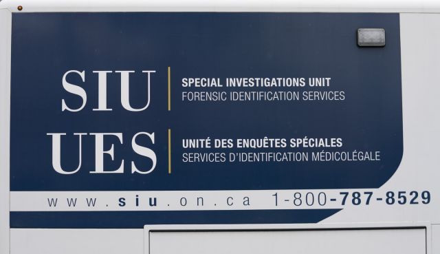 The logo of the Ontario Special Investigations Unit is pictured in Toronto on Friday, April 12, 2024. THE CANADIAN PRESS/Arlyn McAdorey
