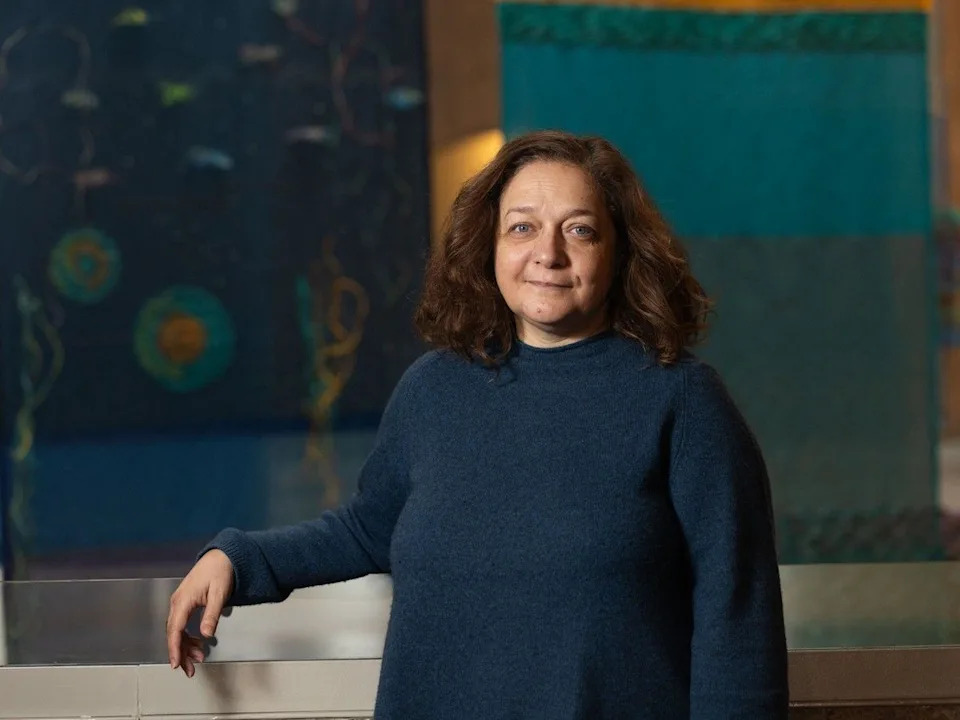  Mona Filip, Contemporary Calgary’s new chief curator, poses by works by Ari Bayuaji from the exhibition ‘Entwined’ on Wednesday, January 7, 2026. Brent Calver/Postmedia