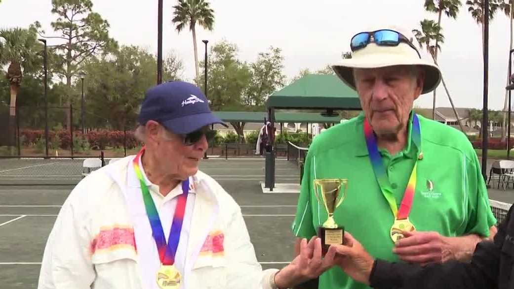 Florida golf club hosts tennis match of the century featuring four men at least 90 years old
