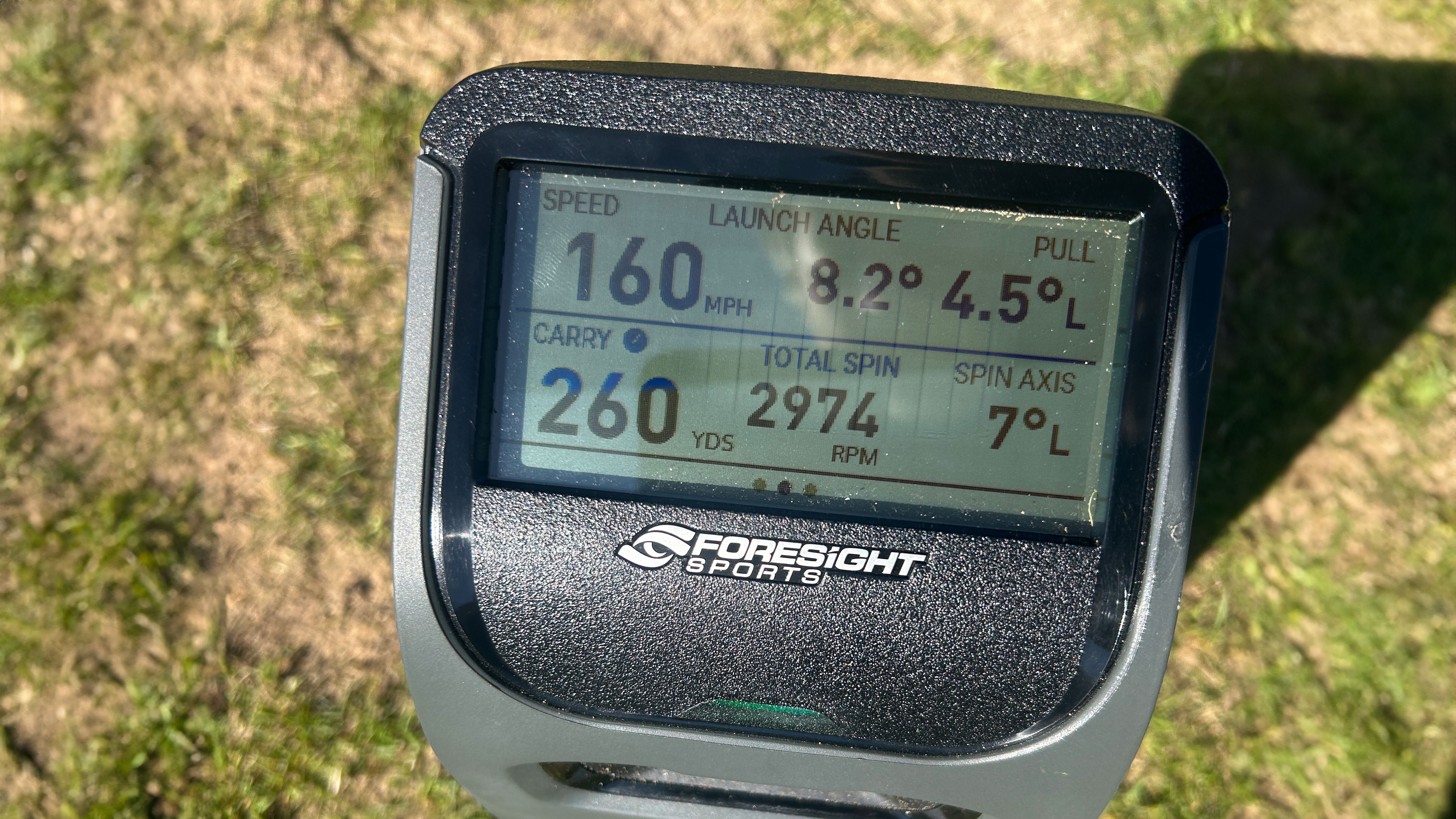 Photo of the launch monitor data from the Eleven Golf FW1