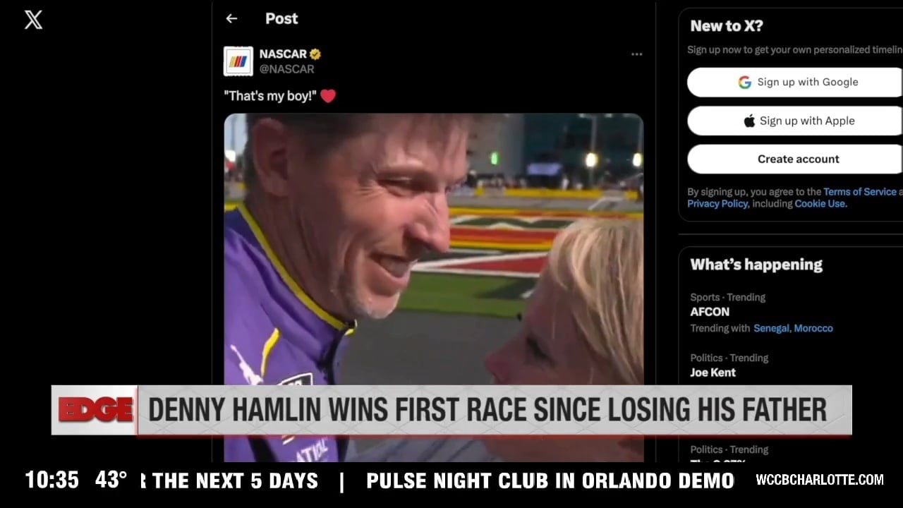 The Edge: Denny Hamlin captures first win since his dad's death