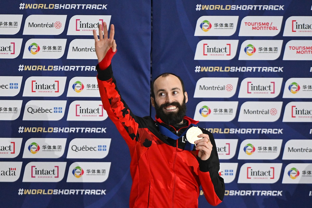 Canada’s Steven Dubois wins 500-metre gold at world short-track speed skating championships