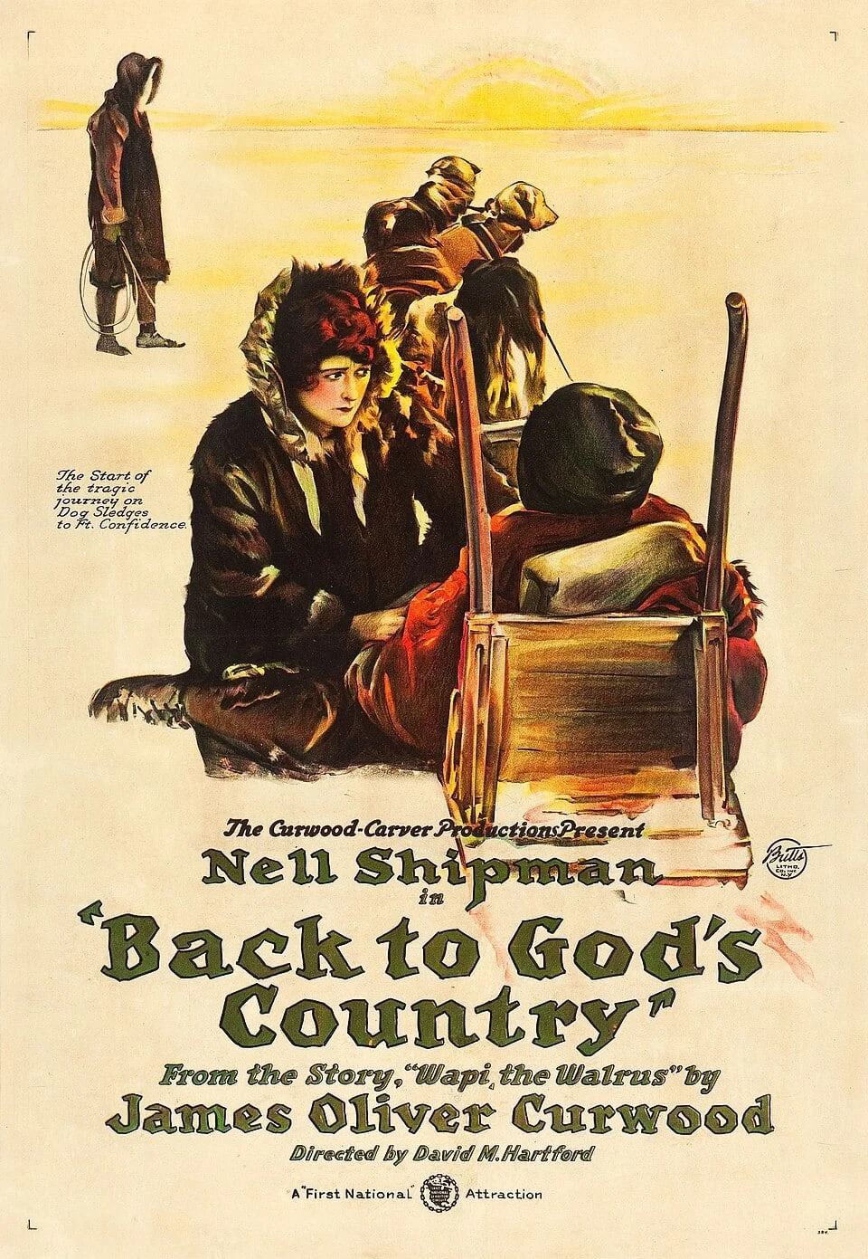 Film poster for the Canadian film Back to God's Country, 1919, shot partly in Calgary.