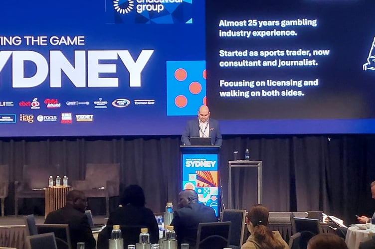 Frank Schuengel gives his keynote speech at the Regulating the Game 2026 conference