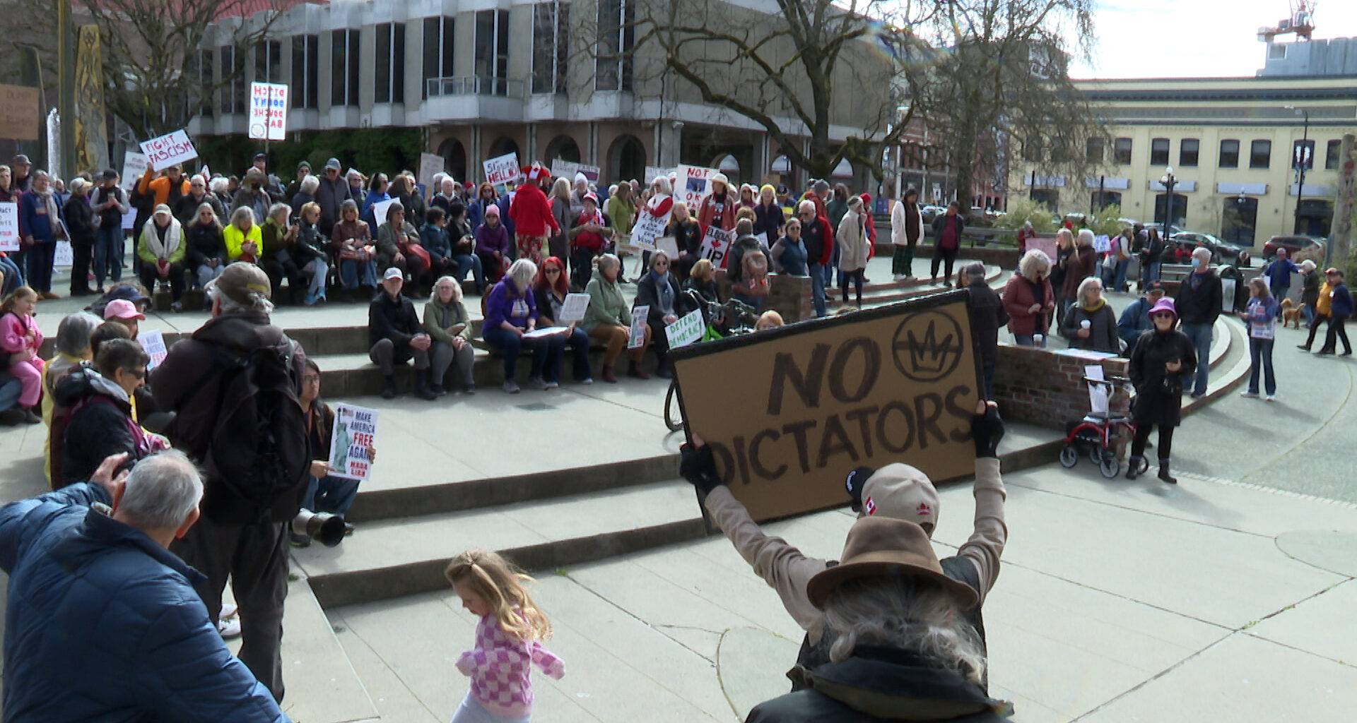 Vancouver Islanders join others in U.S., Europe rallying in third global 'No Kings' protests