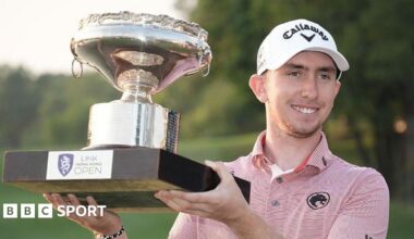 Tom McKibbin after his win at last November's Hong Kong Open which secured his place at the Masters