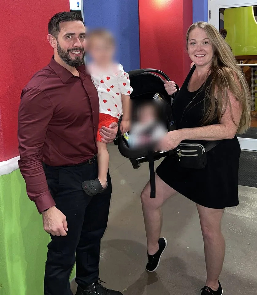 Mario Ciccarello (left) and Stephanie James (right) with their two kids.Credit: Kennedy News/@mariociccarello5