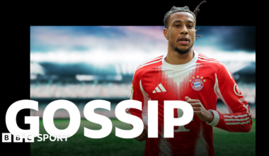 A graphic of Premier League players from every team in the division in 2025-26 season, with the Premier League trophy in front of them.