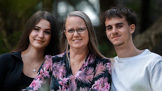 Jane Barbieri with her children Bella and Oscar.
