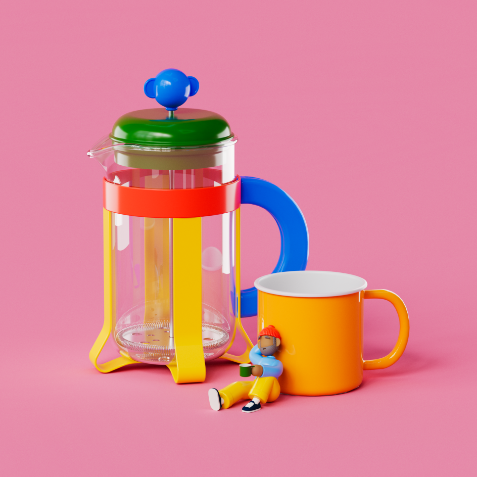 Craig's coffee ritual, illustrated