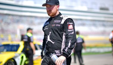 Bubba Wallace and his wife Amanda Wallace poses on the red carpet for the 2023 NASCAR Awards Banquet at the Music City Center in Nashville, Tenn., Thursday, Nov. 30, 2023.
