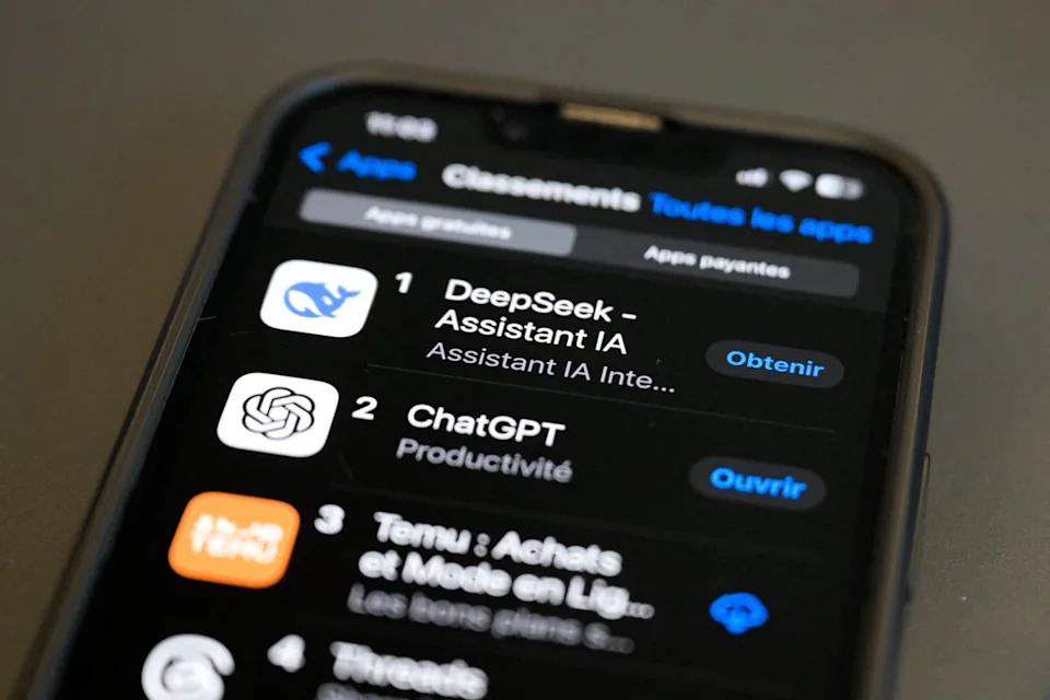 DeepSeek and ChatGPT apps are displayed on a mobile phone (AFP via Getty)