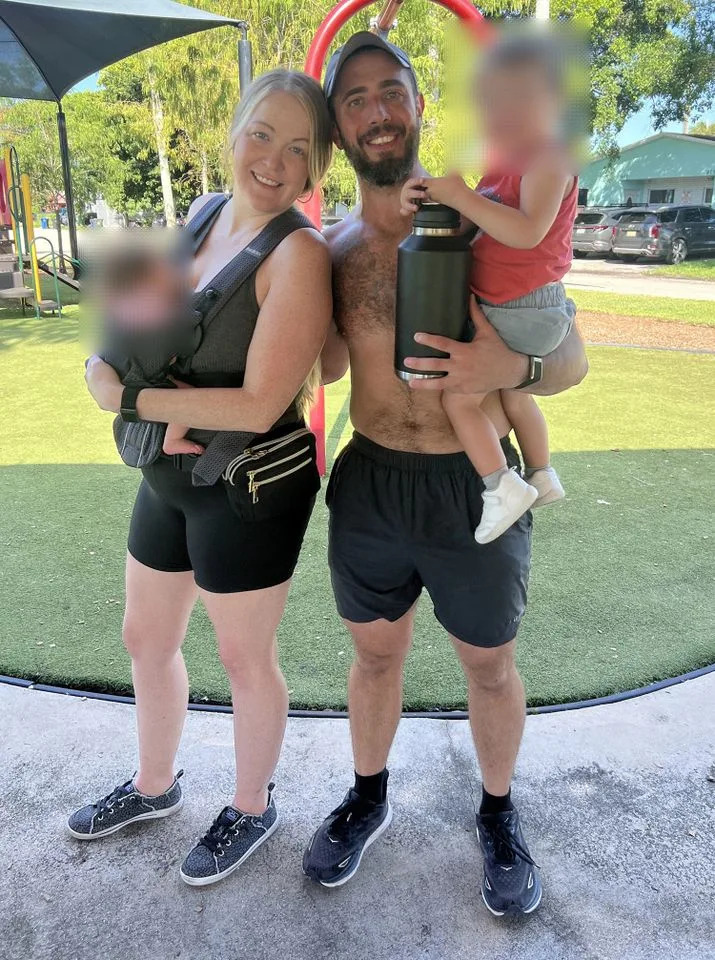 Stephanie James (left) and Mario Ciccarello (right) with their two kids.Credit: Kennedy News/@mariociccarello5