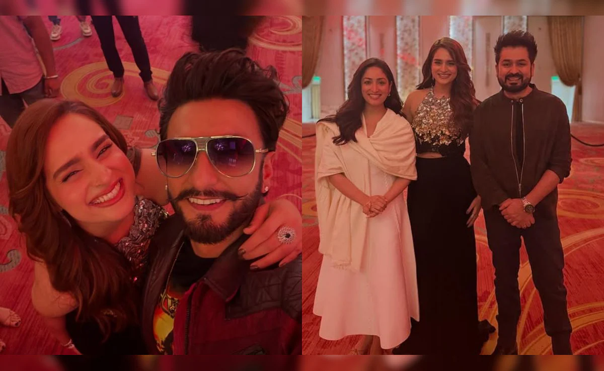 Ayesha Khan Poses With Ranveer Singh, Aditya Dhar And Yami Gautam In Viral Dhurandhar 2 After-Party Pics