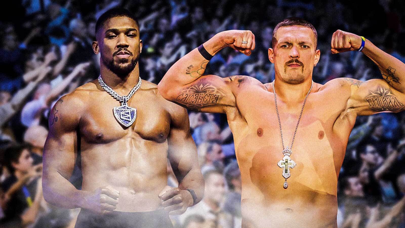 Anthony Joshua flaunts incredible physique while training with Oleksandr Usyk