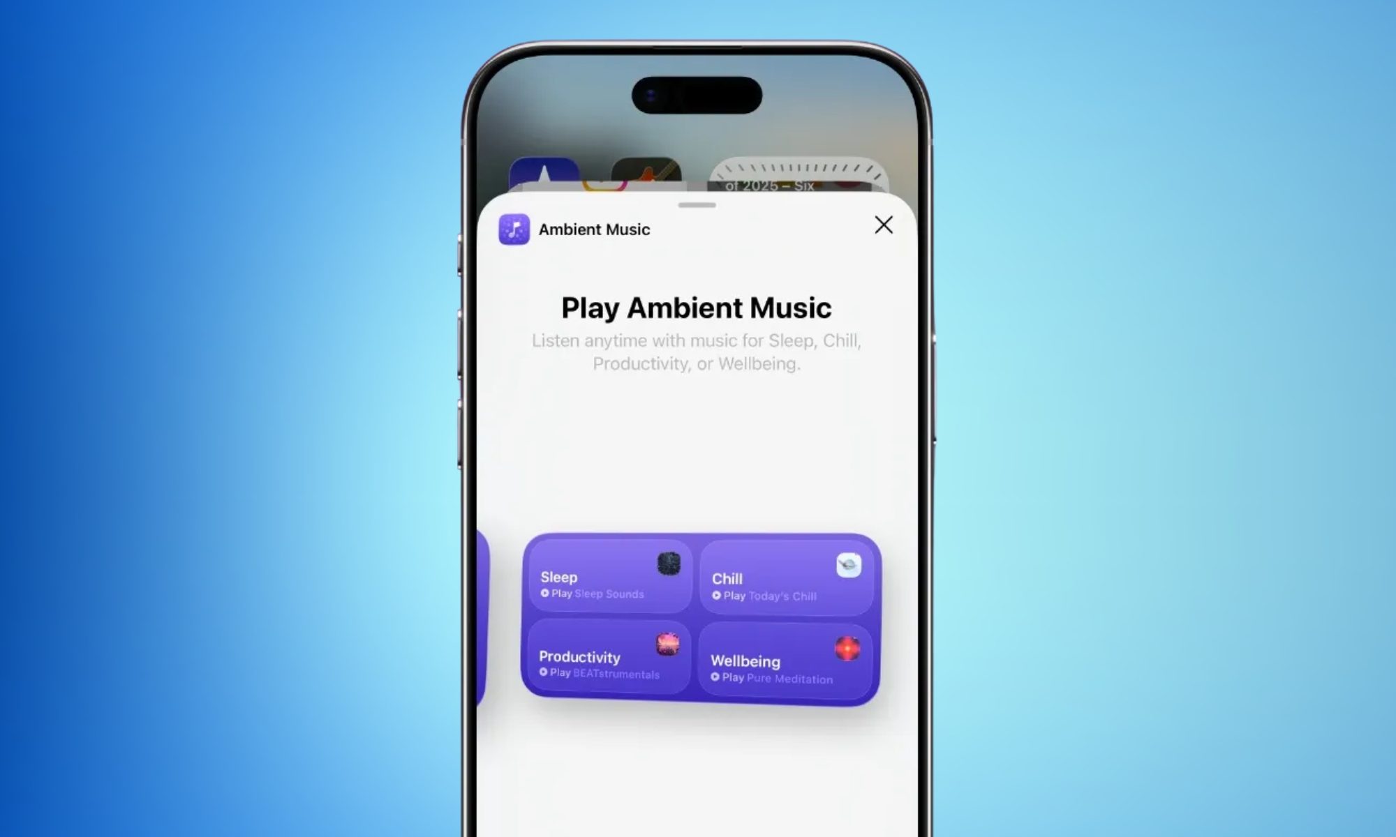 Apple Ambient Music widgets.
