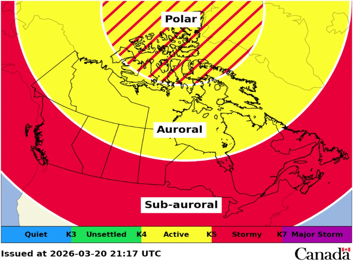 Aurora Forecast - 6hr - CSWFC - March 20 2026