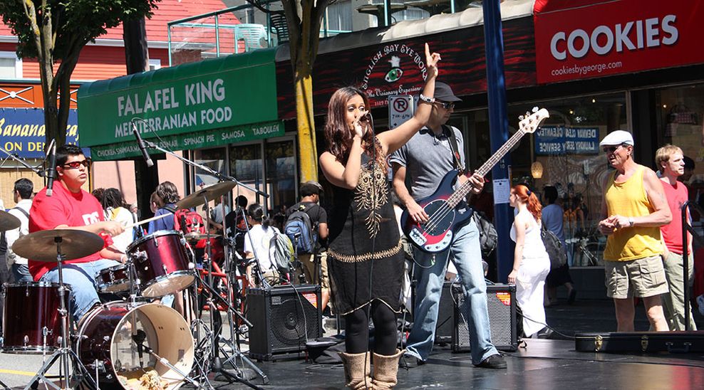 Car Free Day on Denman Street in Vancouver