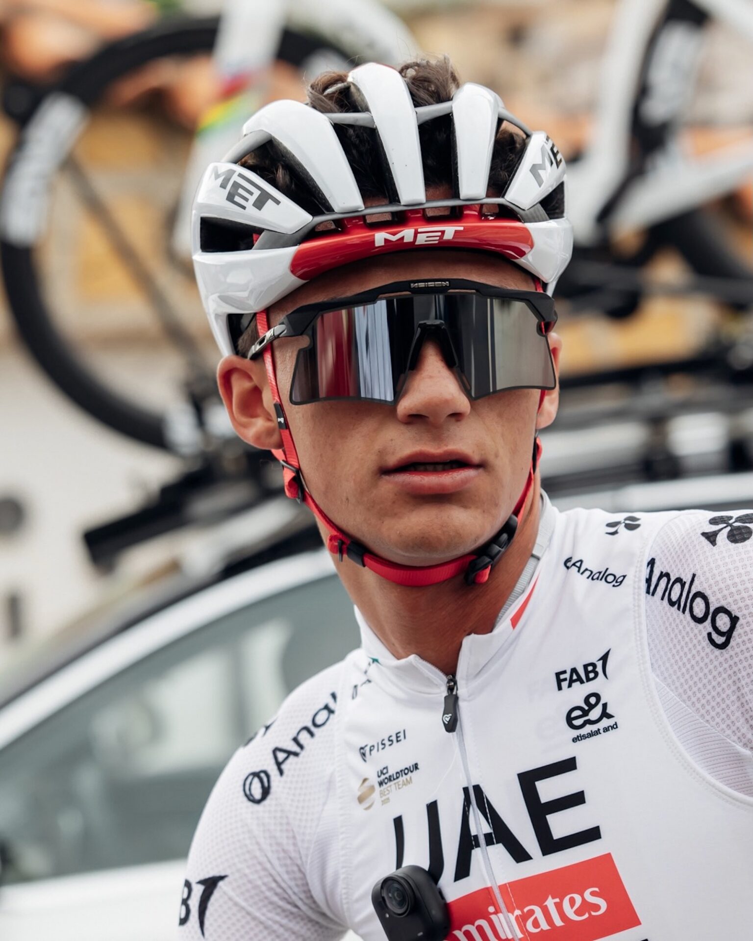 Isaac Del Toro wearing the Aeroshade 2.0 Titanium glasses