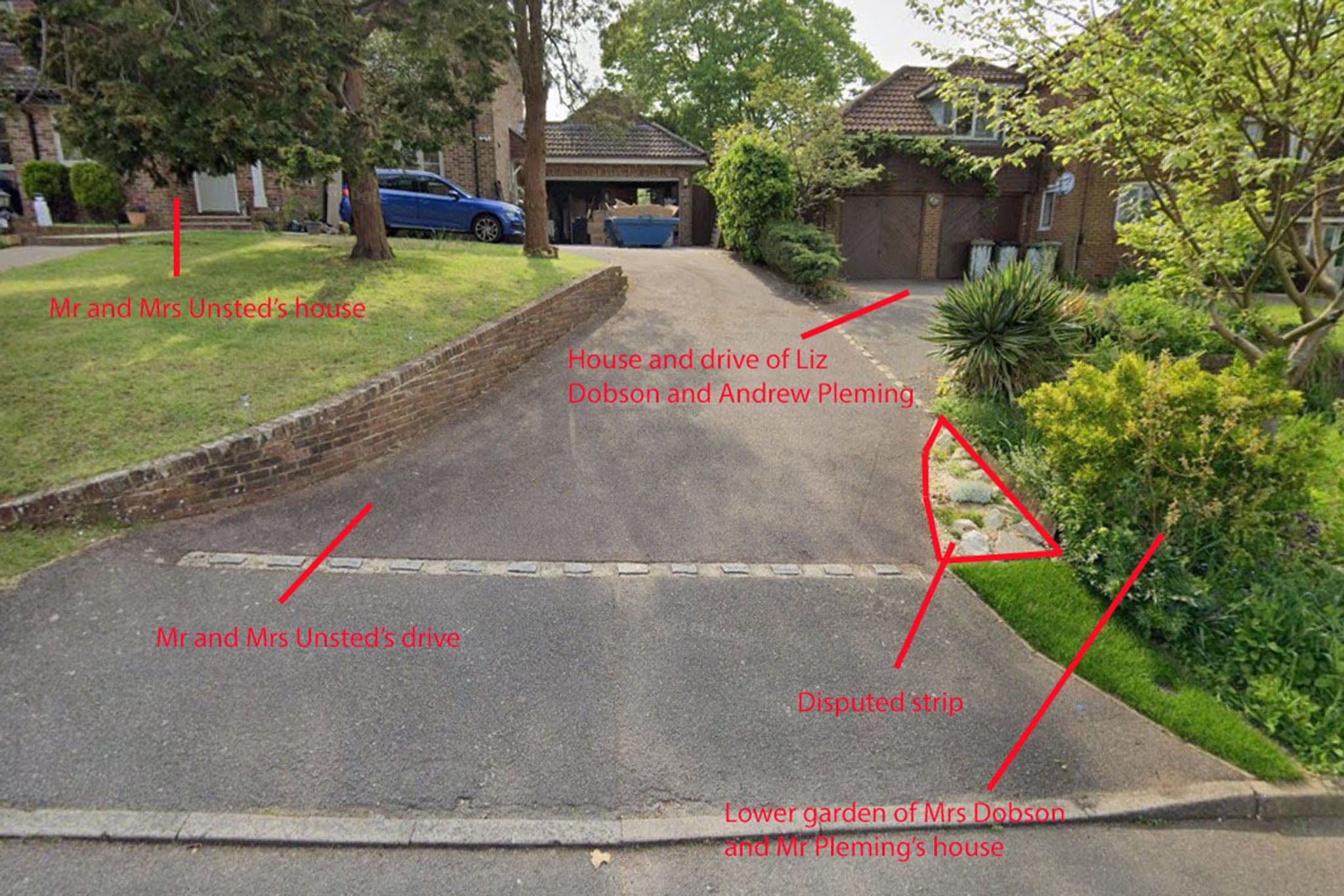 The disputed strip is just eight feet long